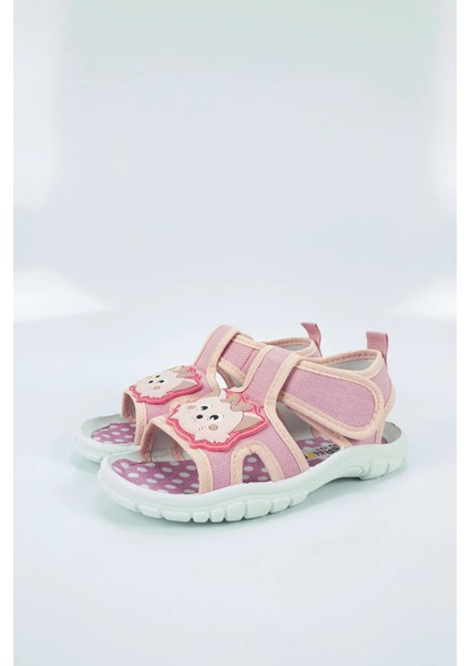 Çocuk Kız Pembe Içi Yumuşak Sandalet
