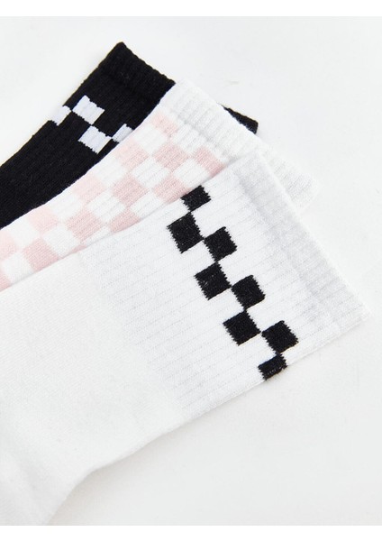 Desenli Kadın Soket Çorap 3'Lü Paket modelleri