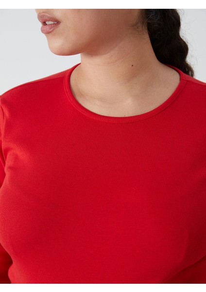 Lcwaıkıkı Basic Bisiklet Yaka Düz Uzun Kollu Kadın Body modelleri