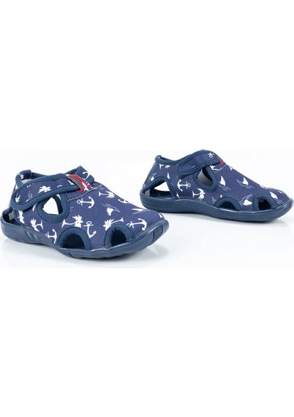 Çocuk Erkek Lacivert Beyaz Içi Yumuşak Önü Kapalı Sandalet indirimleri