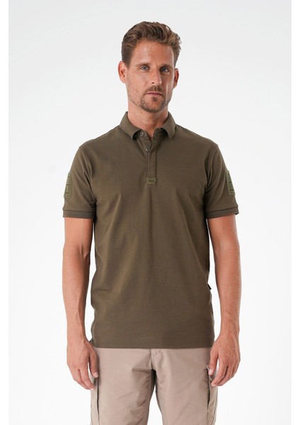 Casual Ryker Polo T-Shirt (Cırtlı) Camel - 5xl modelleri