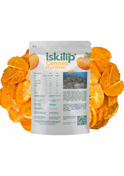 Dondurularak Kurutulmuş Cennet Hurması- Cennet Hurması Kuru Meyve Cipsi - Freeze Dried