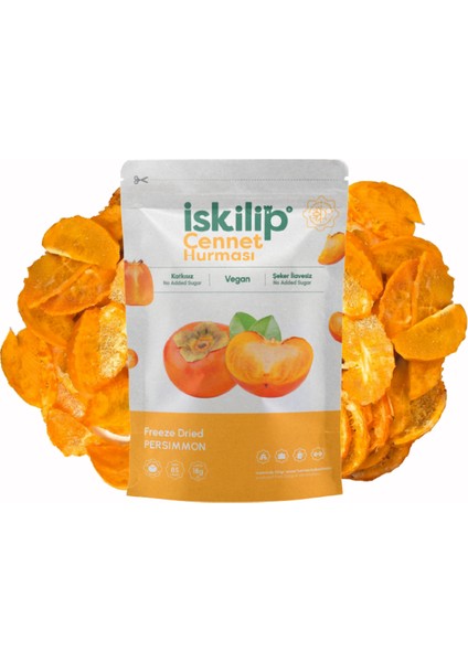 Dondurularak Kurutulmuş Cennet Hurması- Cennet Hurması Kuru Meyve Cipsi - Freeze Dried