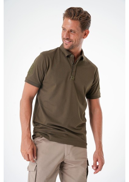 Casual Ryker Polo T-Shirt (Cırtlı) Haki - 4xl fırsatları