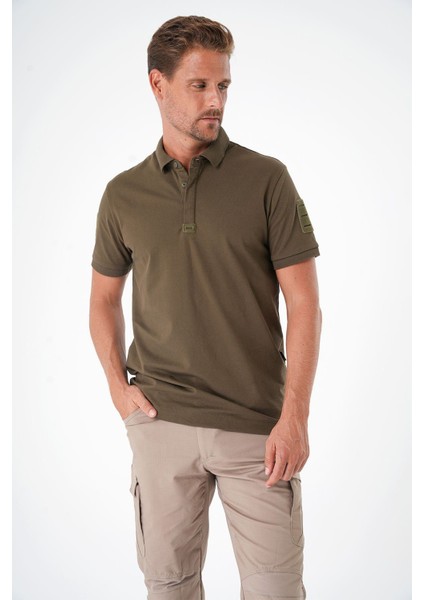 Casual Ryker Polo T-Shirt (Cırtlı) Haki - 4xl indirimleri