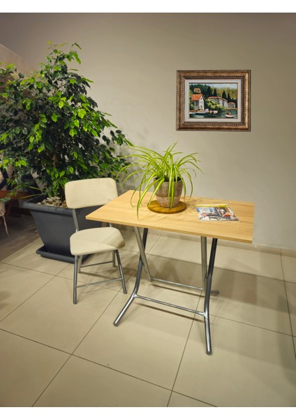 Katlanır Metal Ayaklı Krem Sandalye - Foldable Metal Legs Chair indirimleri