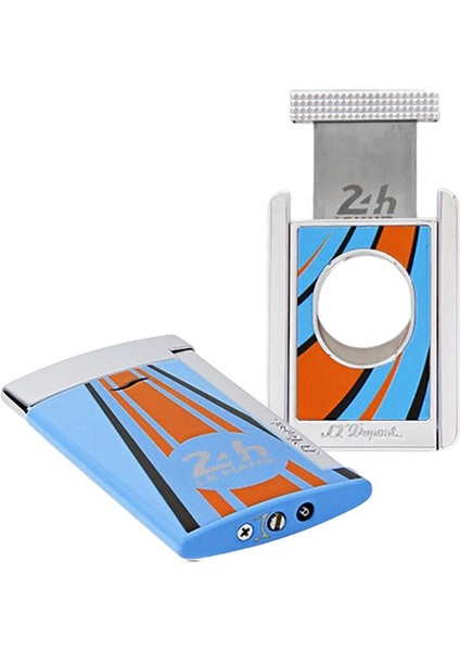 Le Mans Slim 7 Çakmak ve Sehpalı Kesici Seti Turuncu / Orange