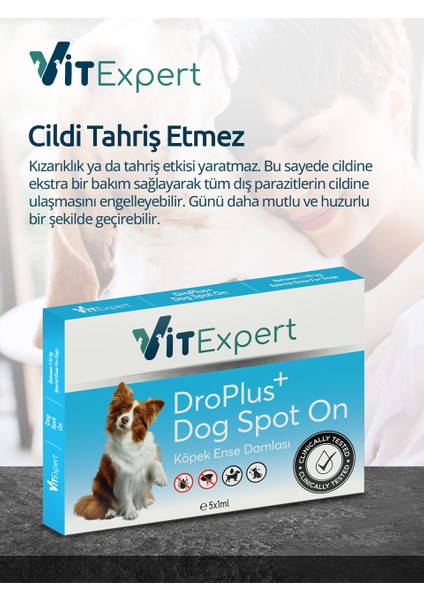 Droplus Köpek Damlası Pire Dış Parazit Bit Kene Deri Bakımı Için Bitkisel Damla 1-10 kg 5 Tüp