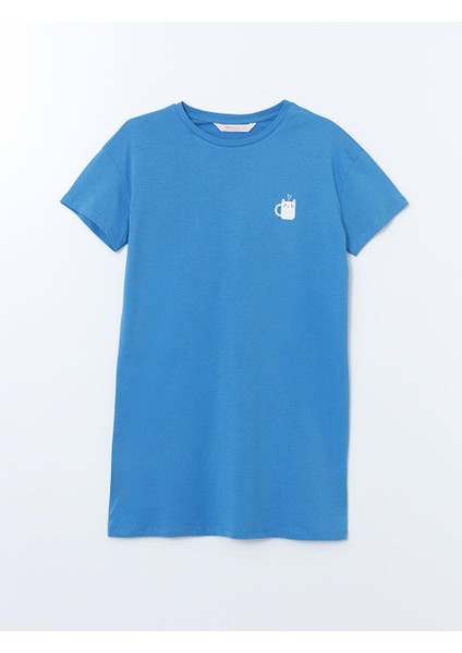 Lcw Dream Bisiklet Yaka Baskılı Kadın Pijama Üstü