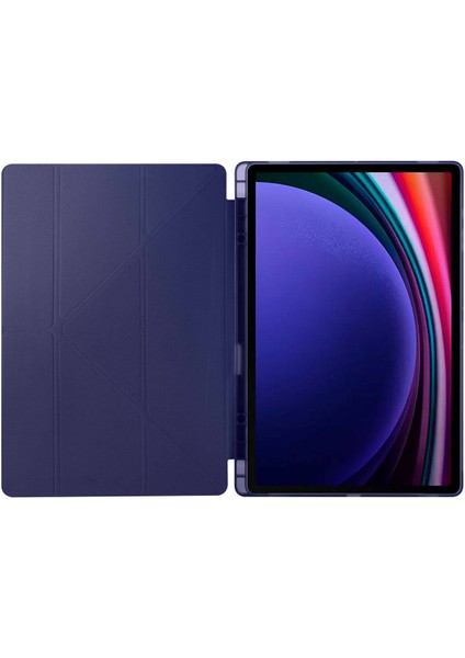 Samsung Galaxy Tab S10 Ultra Kılıf Zore Tri Folding Kalem Bölmeli Standlı Kılıf + Nano Ekran Koruyucu