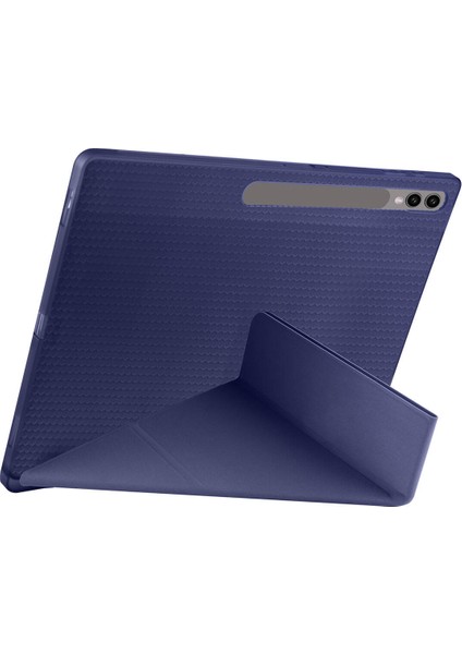 Samsung Galaxy Tab S10 Ultra Kılıf Zore Tri Folding Kalem Bölmeli Standlı Kılıf + Nano Ekran Koruyucu