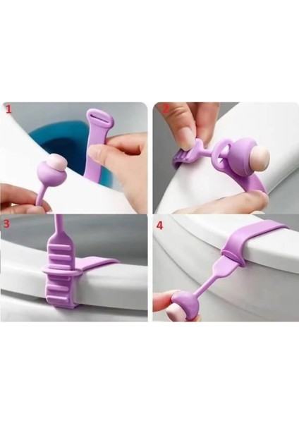 Klozet Kapağı Hijyen Aparatı, Klozet Kapak Tutacağı - 1 Adet Pembe