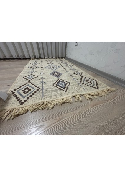 Kilim 80*125CM Çift Taraflı Saçaklı Uşak Yöre Yıkanabilir