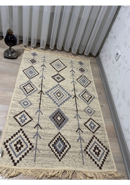 Kilim 80*125CM Çift Taraflı Saçaklı Uşak Yöre Yıkanabilir