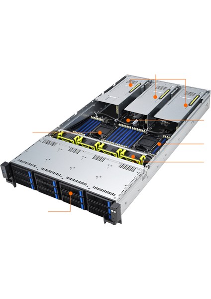RS720-E11-RS12U 4510 256GB Rock Mount Sunucu 12X3,5- 2xnvm 4xgpu Yapay Zeka Destekli Server