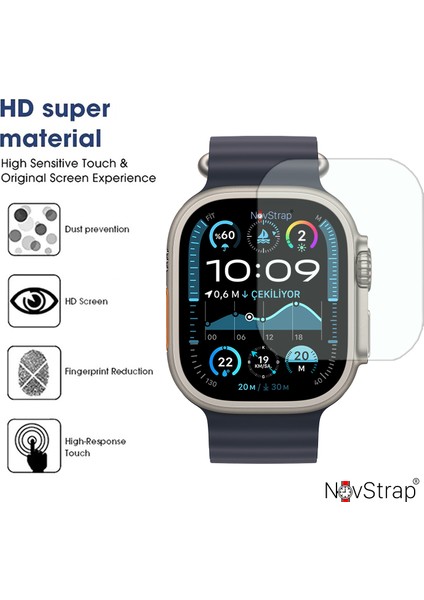 Apple Watch Ultra / Ultra 2 ile Uyumlu Ekran Koruyucu Temperli Cam Kolay Uygulama Aparatlı fırsatları