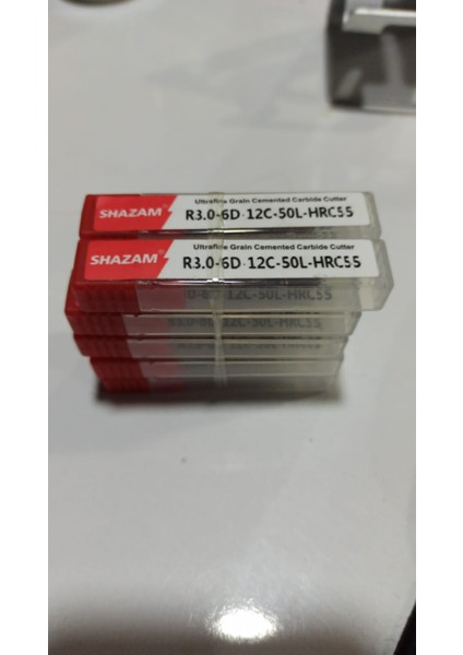 Freze Kesicisi Shazam R3.0-6D-12C-50L-HRC55 Katı Karbür Kaplı Freze Kesicisi 1 Adet R3X12X50LX2T modelleri