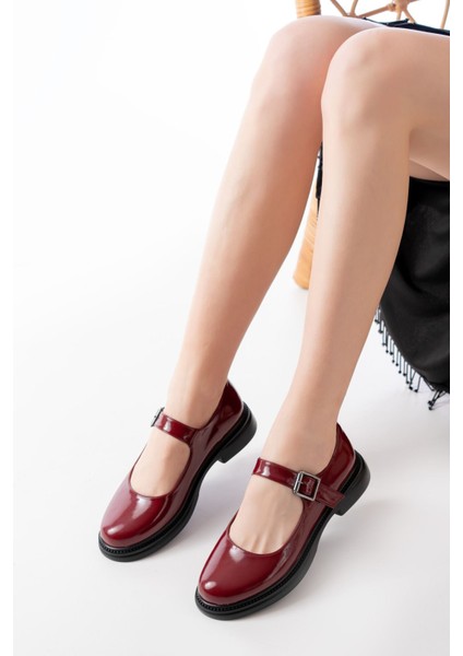 Ysn-4422 Bordo Kroko Topuklu Kadın Çizme