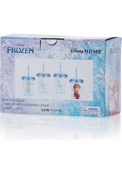 Lcwk Frozen Baskılı Pipetli Bardak 2'li modelleri