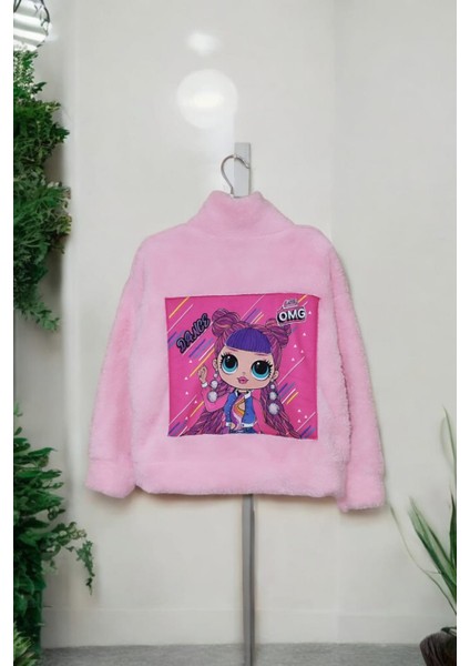 Kız Çocuk Lol Desenli Peluş Ceket Kız Çocuk Lol Temalı Peluş Hırka Peluş Ceket