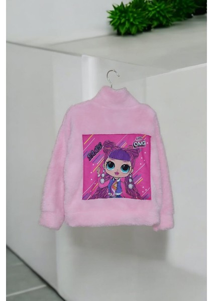 Kız Çocuk Lol Desenli Peluş Ceket Kız Çocuk Lol Temalı Peluş Hırka Peluş Ceket