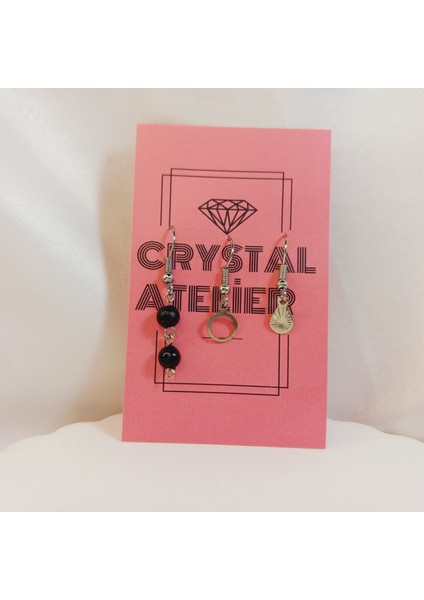 Üçlü Charm Sallantılı Küpe Seti