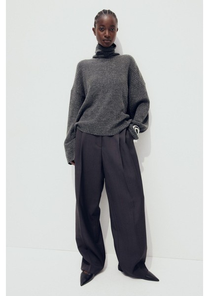 Balıkçı Yaka Oversize Kazak