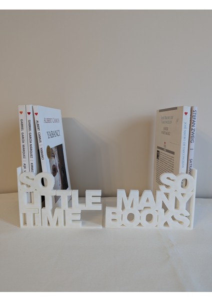 Just3dprintings "So Many Books, So Little Time" Kitap Tutucu - Dekoratif Tasarım