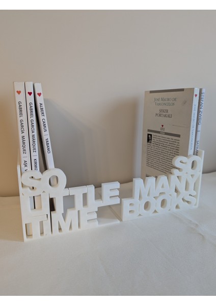 Just3dprintings "So Many Books, So Little Time" Kitap Tutucu - Dekoratif Tasarım