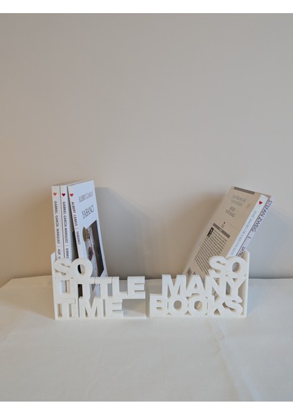Just3dprintings "So Many Books, So Little Time" Kitap Tutucu - Dekoratif Tasarım