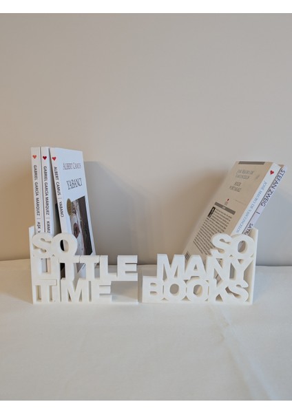 Just3dprintings "So Many Books, So Little Time" Kitap Tutucu - Dekoratif Tasarım