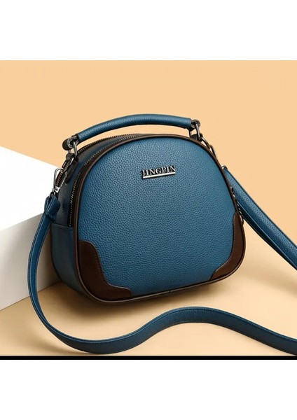 Moda Çift Femuarlı Su Geçirmez Pu Deri El & Omuz Çantası