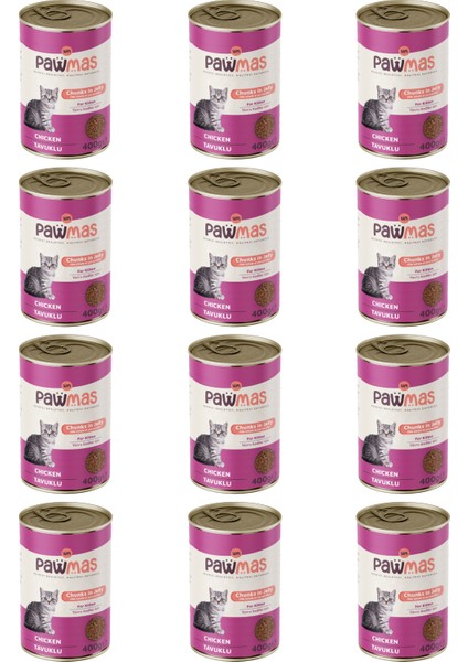 Tavuklu Yavru Kedi Konservesi 400 gr x 12 Adet