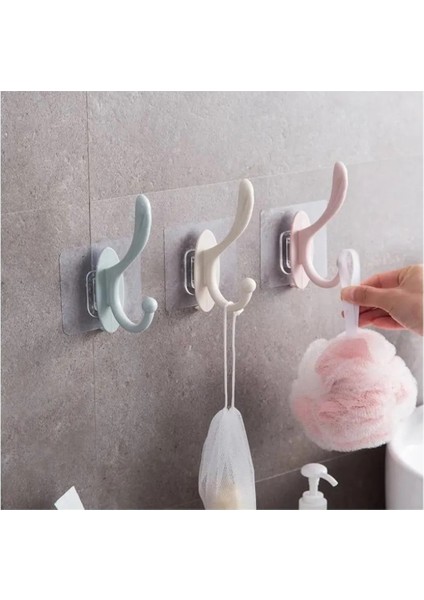 6 Adet Ultra Dayanaklı Sevimli Yapışkanlı Askı -Mutfak Banyo ve Kıyafet Askıları