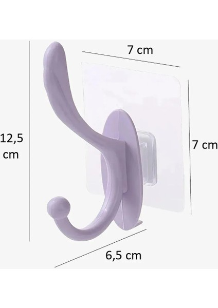 6 Adet Ultra Dayanaklı Sevimli Yapışkanlı Askı -Mutfak Banyo ve Kıyafet Askıları