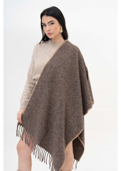 Jakarlı Kaşmir %100 Viscose Kahverengi Şal modelleri