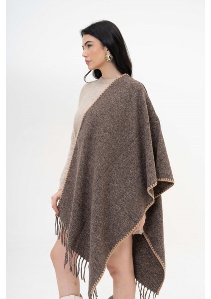 Jakarlı Kaşmir %100 Viscose Kahverengi Şal fırsatları