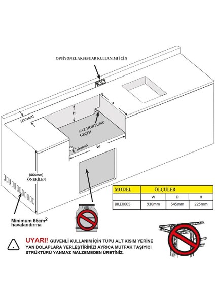 Built-In Lex 605 Rbı Tezgah Üstü Gazlı Mangal