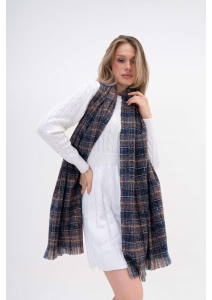 Renk Geçişli Kaşmir %100 Viscose Lacivert-Bej Şal indirimleri