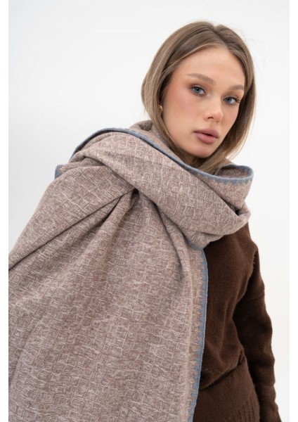 Jakarlı Kaşmir %100 Viscose Koyu Bej Şal fiyatları