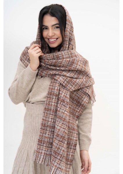 Renk Geçişli Kaşmir %100 Viscose Kahve-Bej Şal