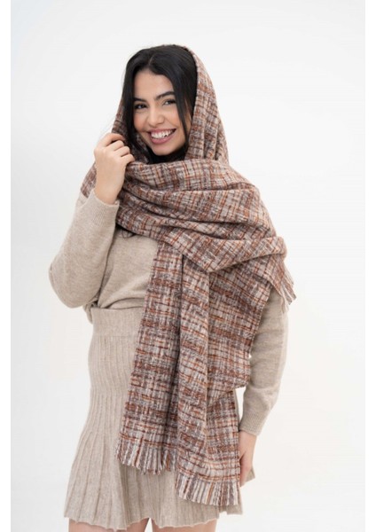 Renk Geçişli Kaşmir %100 Viscose Kahve-Bej Şal indirimleri