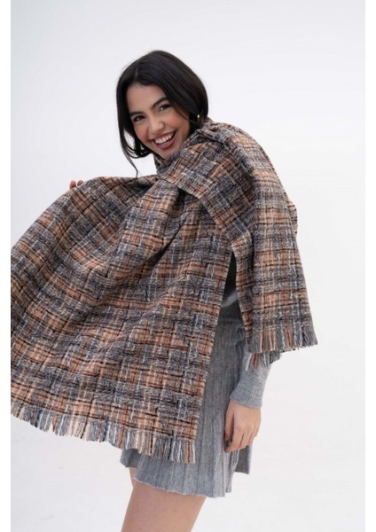 Renk Geçişli Kaşmir %100 Viscose Gri-Bej Şal fiyatları