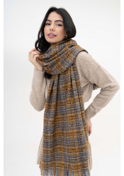 Renk Geçişli Kaşmir %100 Viscose Somon-Gri Şal
