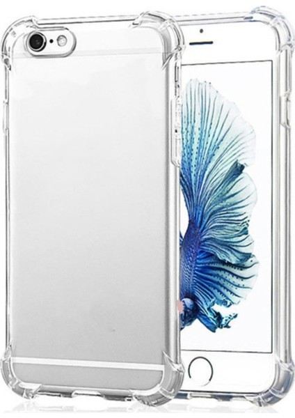 Apple iPhone 6s Kapak Kamera Bölümü Açık Airbag Antishock Köşe Korumalı Şeffaf Silikon Kılıf