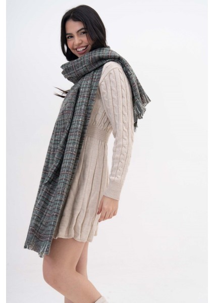 Renk Geçişli Kaşmir %100 Viscose Yeşil-Kahverengi Şal modelleri