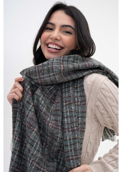 Renk Geçişli Kaşmir %100 Viscose Yeşil-Kahverengi Şal indirimleri