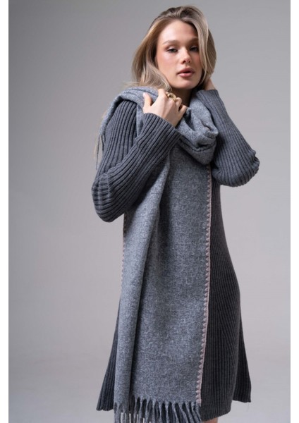 Jakarlı Kaşmir %100 Viscose Mavi Şal fiyatları