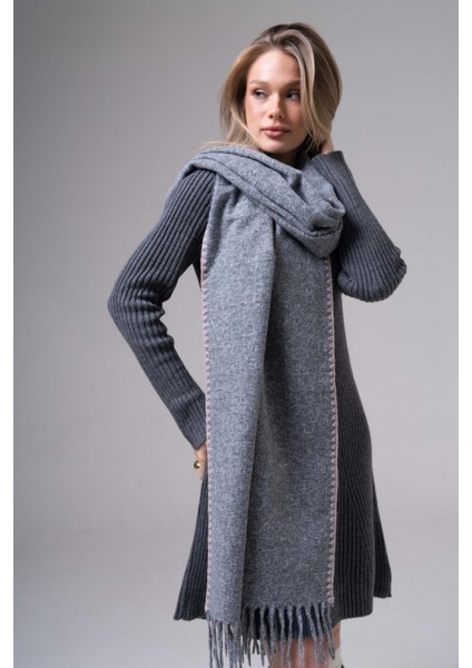 Jakarlı Kaşmir %100 Viscose Mavi Şal modelleri