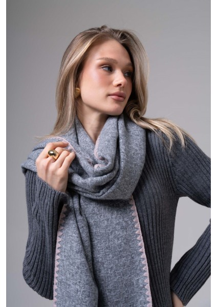 Jakarlı Kaşmir %100 Viscose Mavi Şal fırsatları